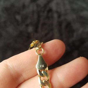 14k Stamped Figaro 7mm  GOLD PLATED chain necklace 7mm  20" 24" 30" chain